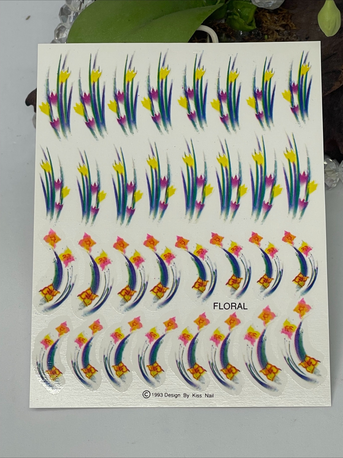 Lot of 10 Sheets Kiss Air Brush Water Decals Nail Art Designs – Floral
