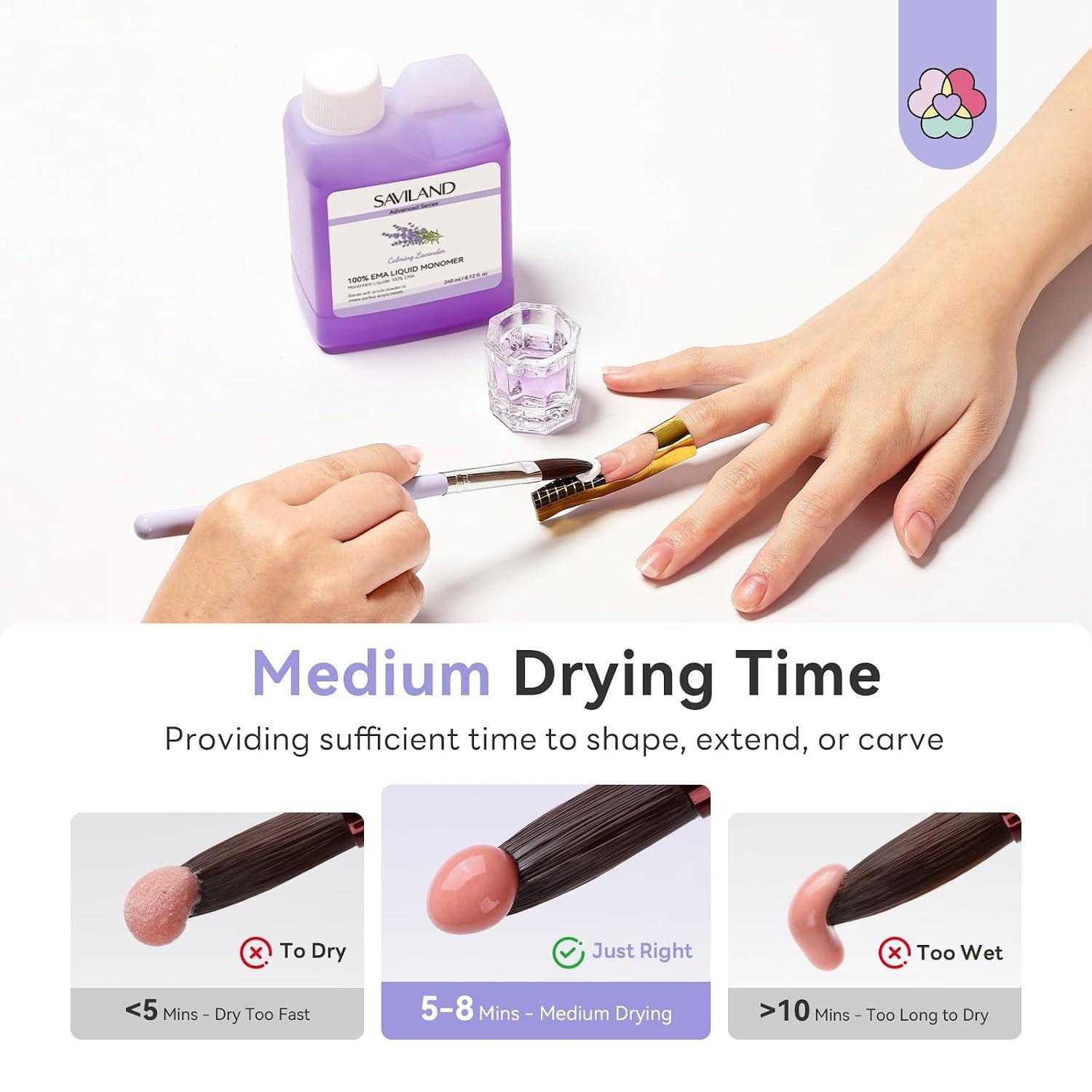 240 ml Lavender Acrylic Nail Liquid – Smooth Application & Long-Lasting