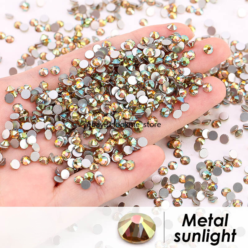 Metal Style Nail Art Rhinestones Flatback Crystal Gems Craft Decor Glass Beads
