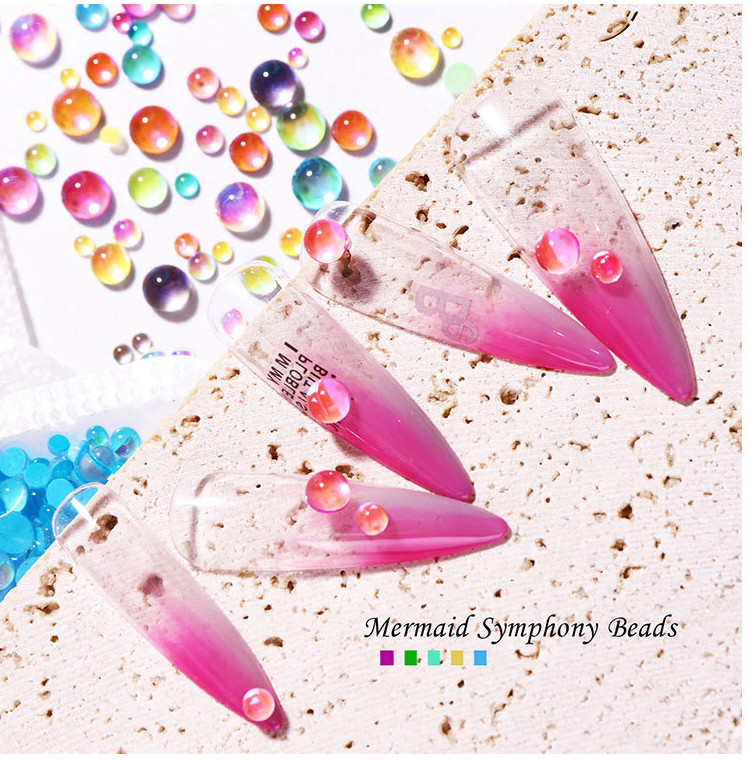 300Pcs Mermaid Symphony Beads Nail Art Case Décor Charms Rhinestone Flatback DIY