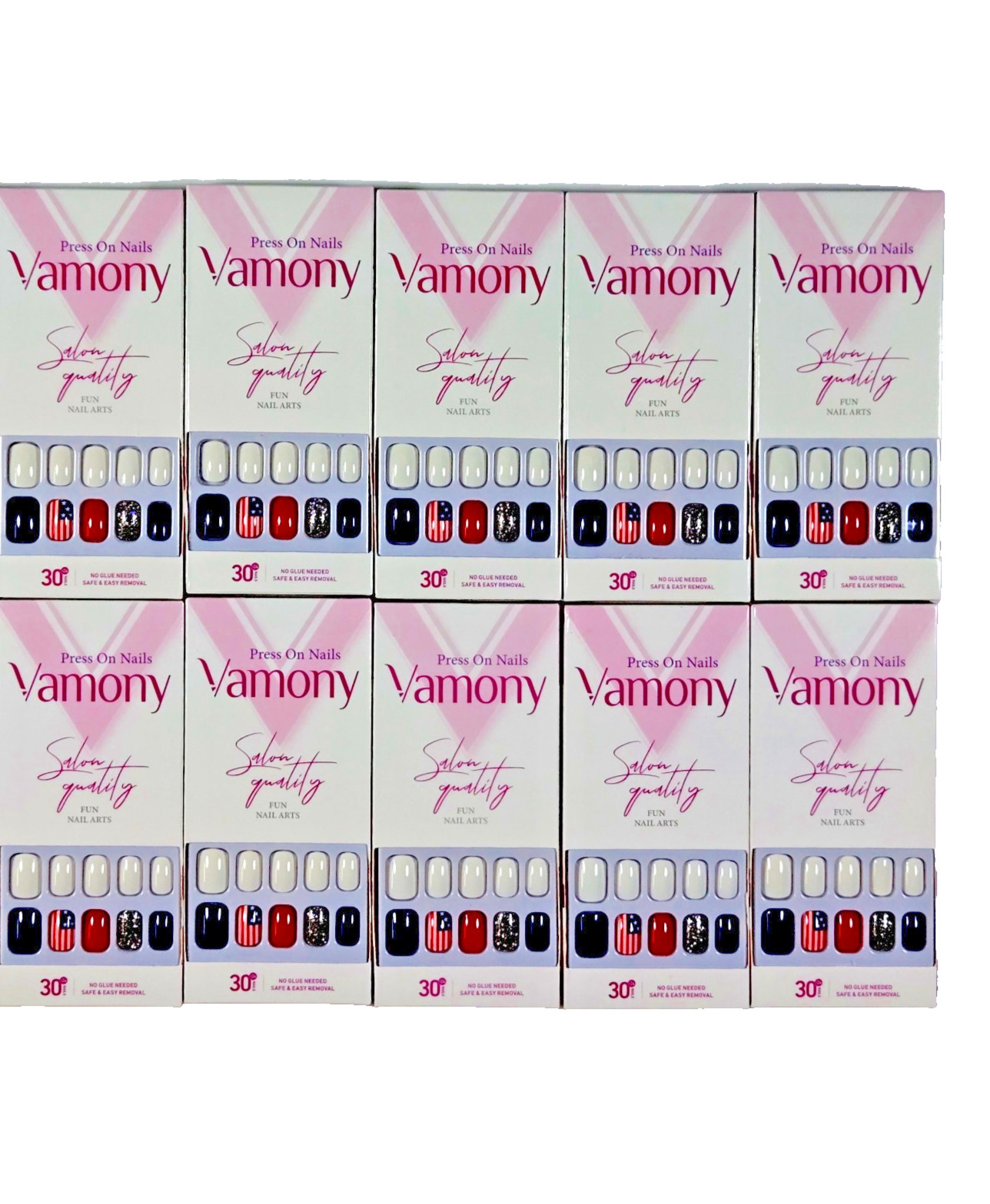 10 Boxes Vamony Press On Nails-American Spirit
