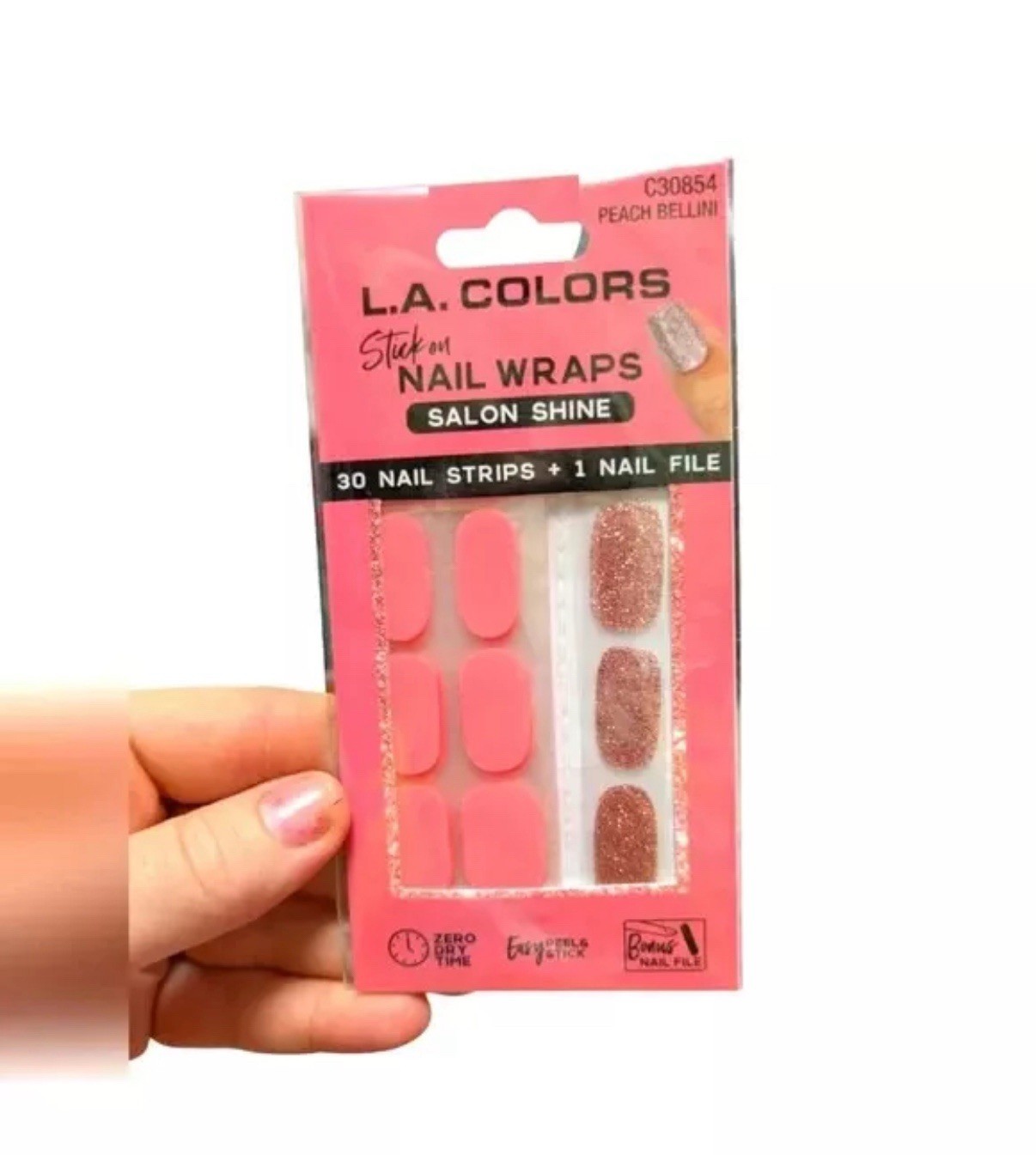 L.A. Colors Nail wraps salon sine Nail stickers C30854 peach bellini