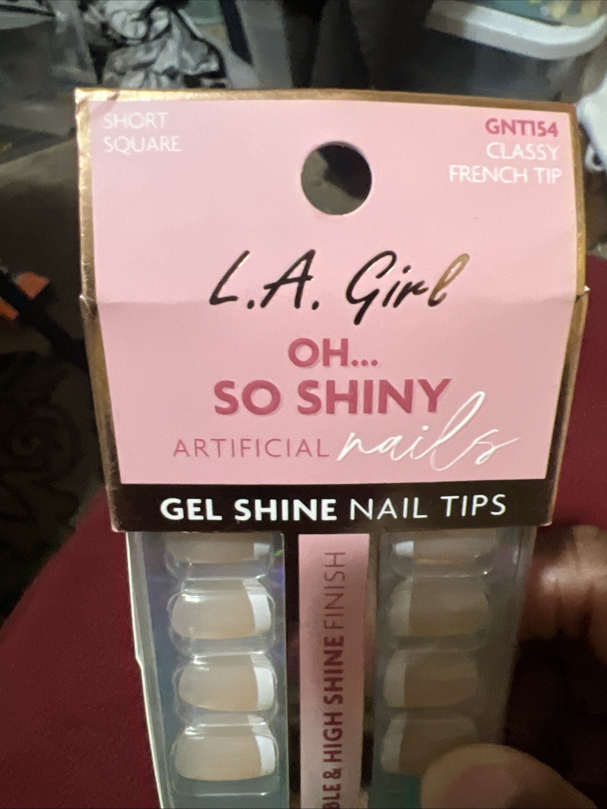 LA Girl oh So Shiny Artificial Nails Gel Shine Nail Tips Classy French Tip