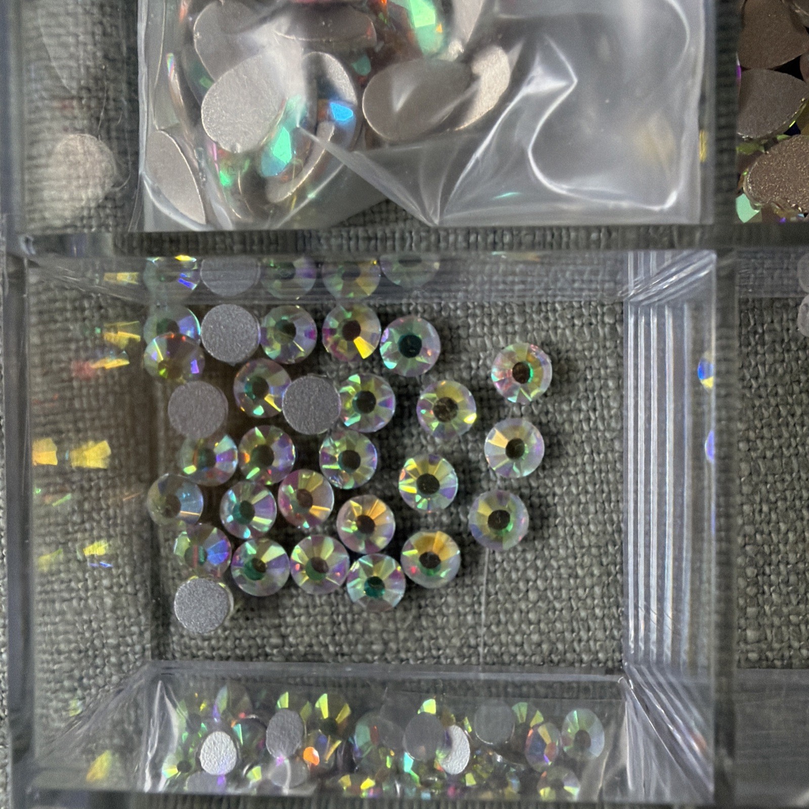 1000PCS Mixed Size Nail Art Rhinestones Flatback Crystal AB Glass Stones Box Kit