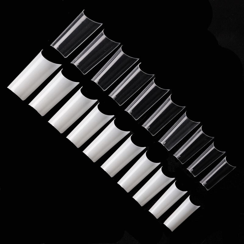 S/M/Max C Curve Fake Nails Clear Natural Acrylic Artificial Nail Art Tips 500pcs