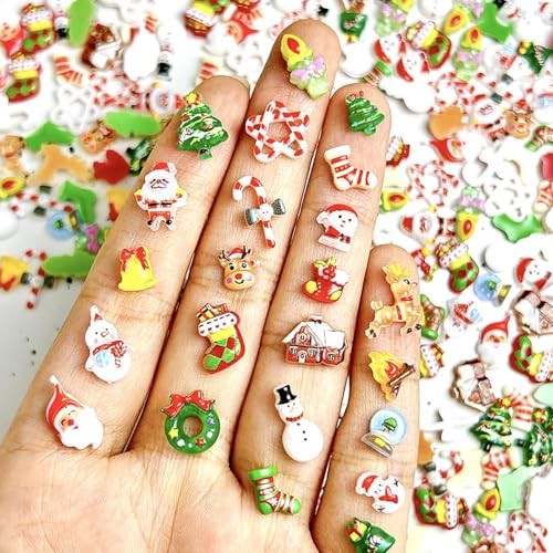 40Pcs Christmas Nail Art Charms 3D Nail Art Craft Resin Charms Snowman Style 3