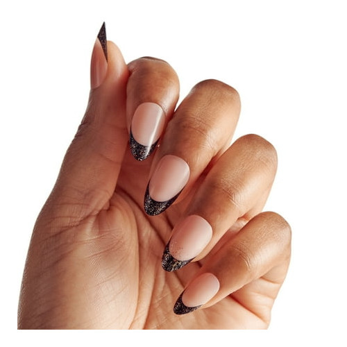 KISS Voguish Fantasy, Press on Nails, Black, Medium Almond 28 Count NEW