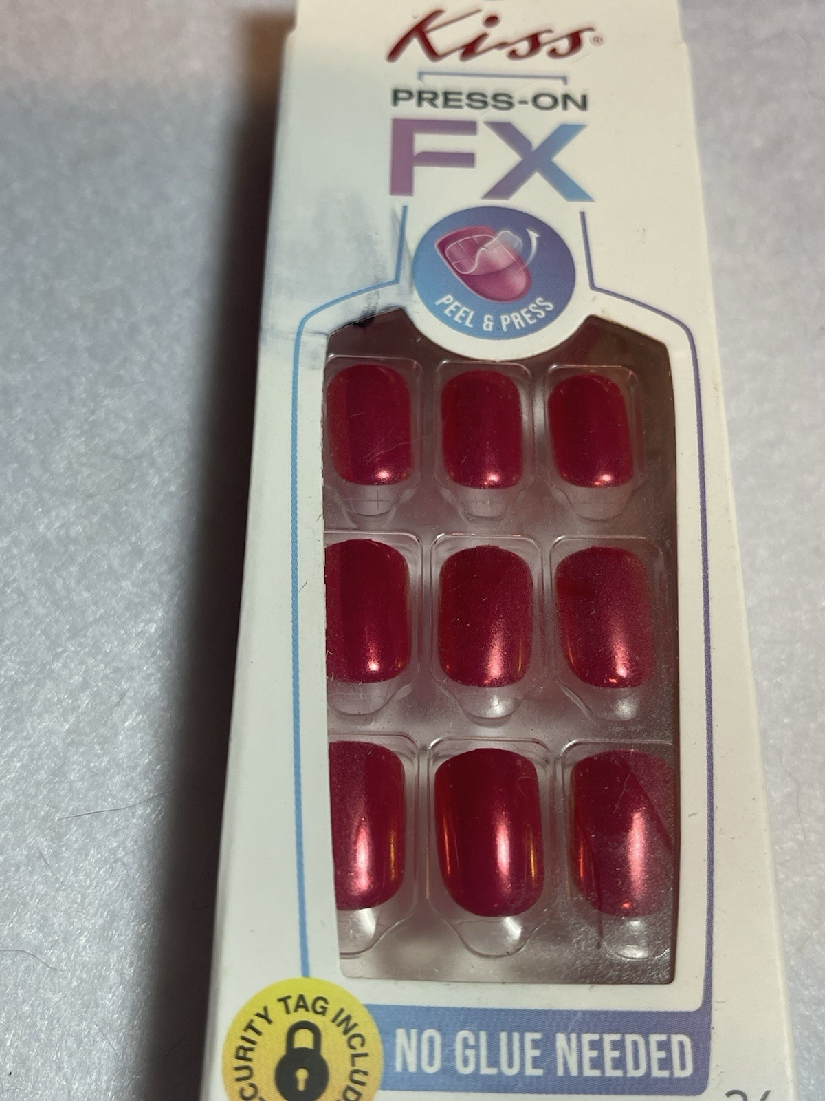 Kiss imPRESS Color FX press-on nails shade metallic red