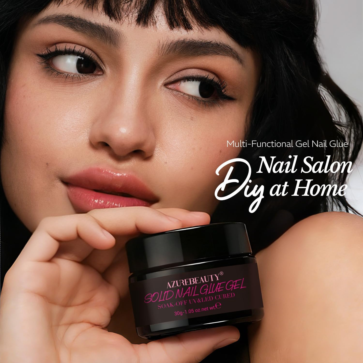 AZUREBEAUTY Solid Nail Glue Gel for Nail Tips, 30G Gel Nail Glue for Acrylic