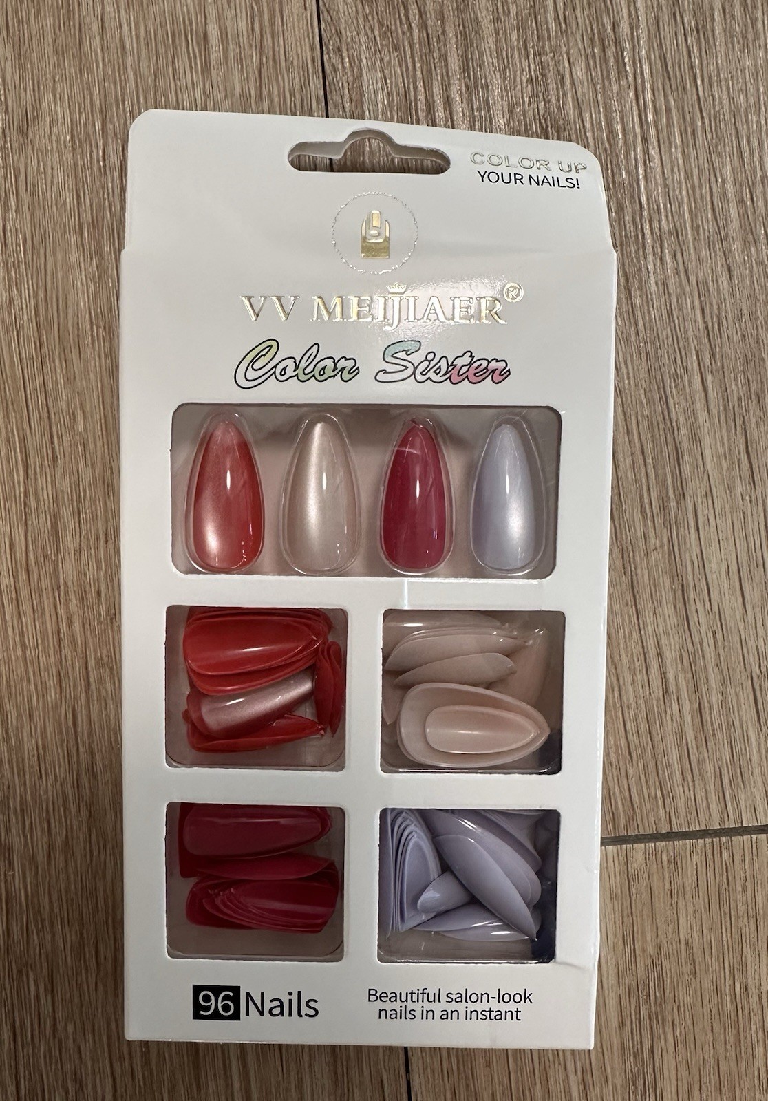 Lot of Press On Nails – 9 Boxes w 24 Nails Each & 1 Box of 96 Nails in 4 Colors