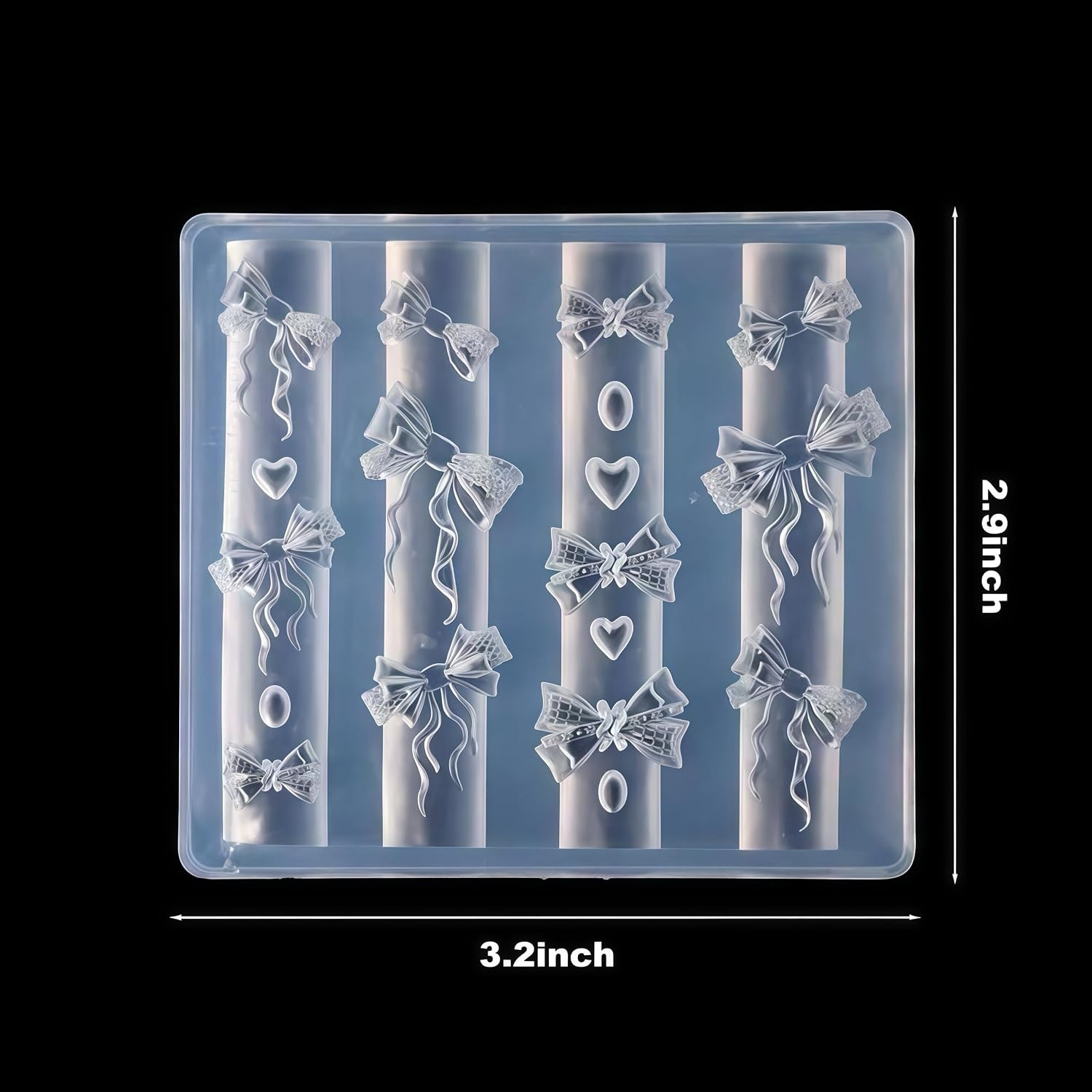 3D Gel Nail Art Resin Rosette Molds for Accessories Supplies Bow Knot Silicone T