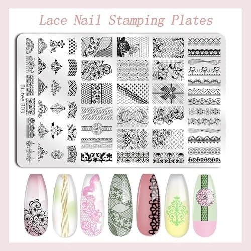 Nail Stamping Kit – 2 Plates, 4 Gel Polishes, 110 Patterns, Silicone Stamper & S
