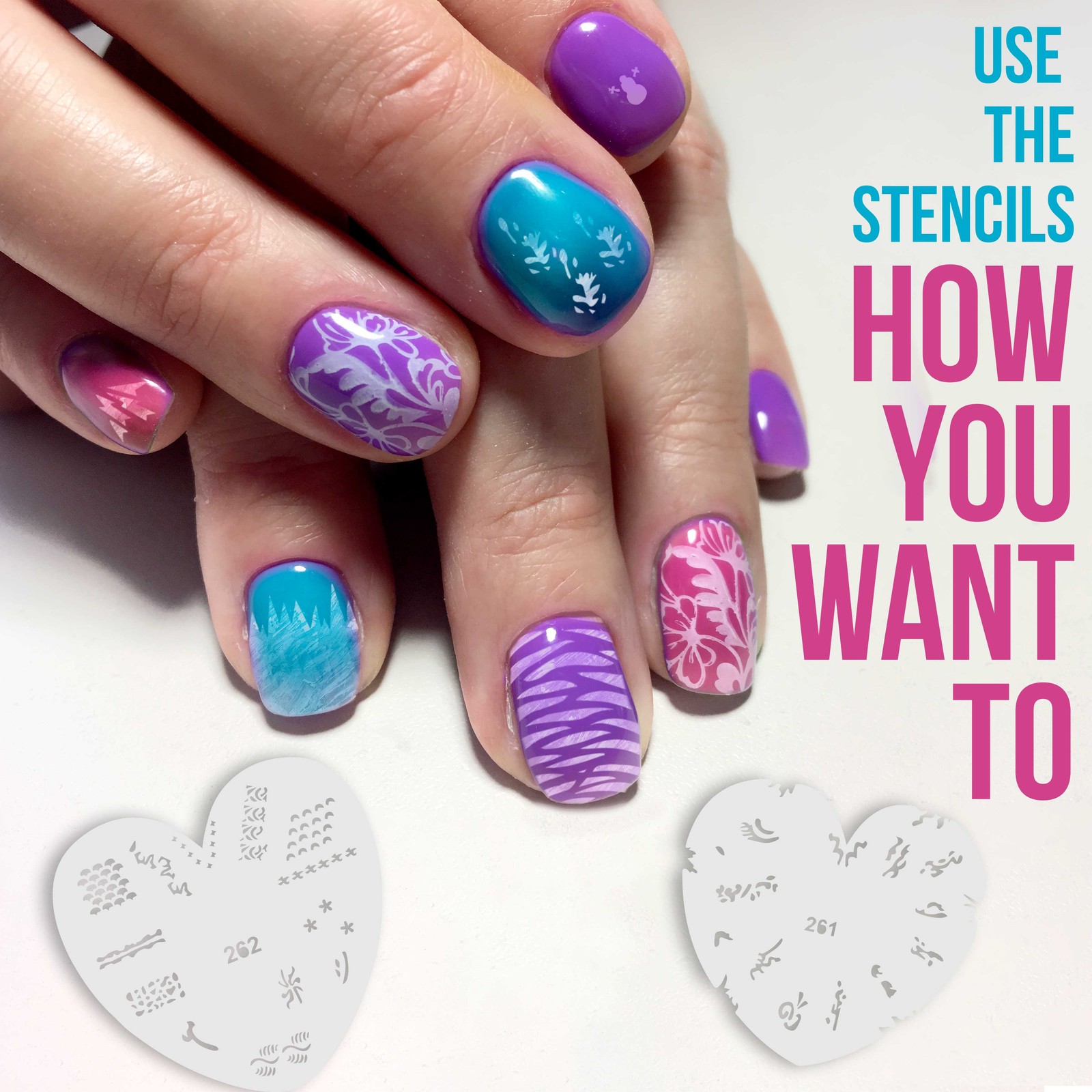 Set 14 320 Airbrush Nail Art STENCIL DESIGNS 20 Heart Template Sheets Kit Paint