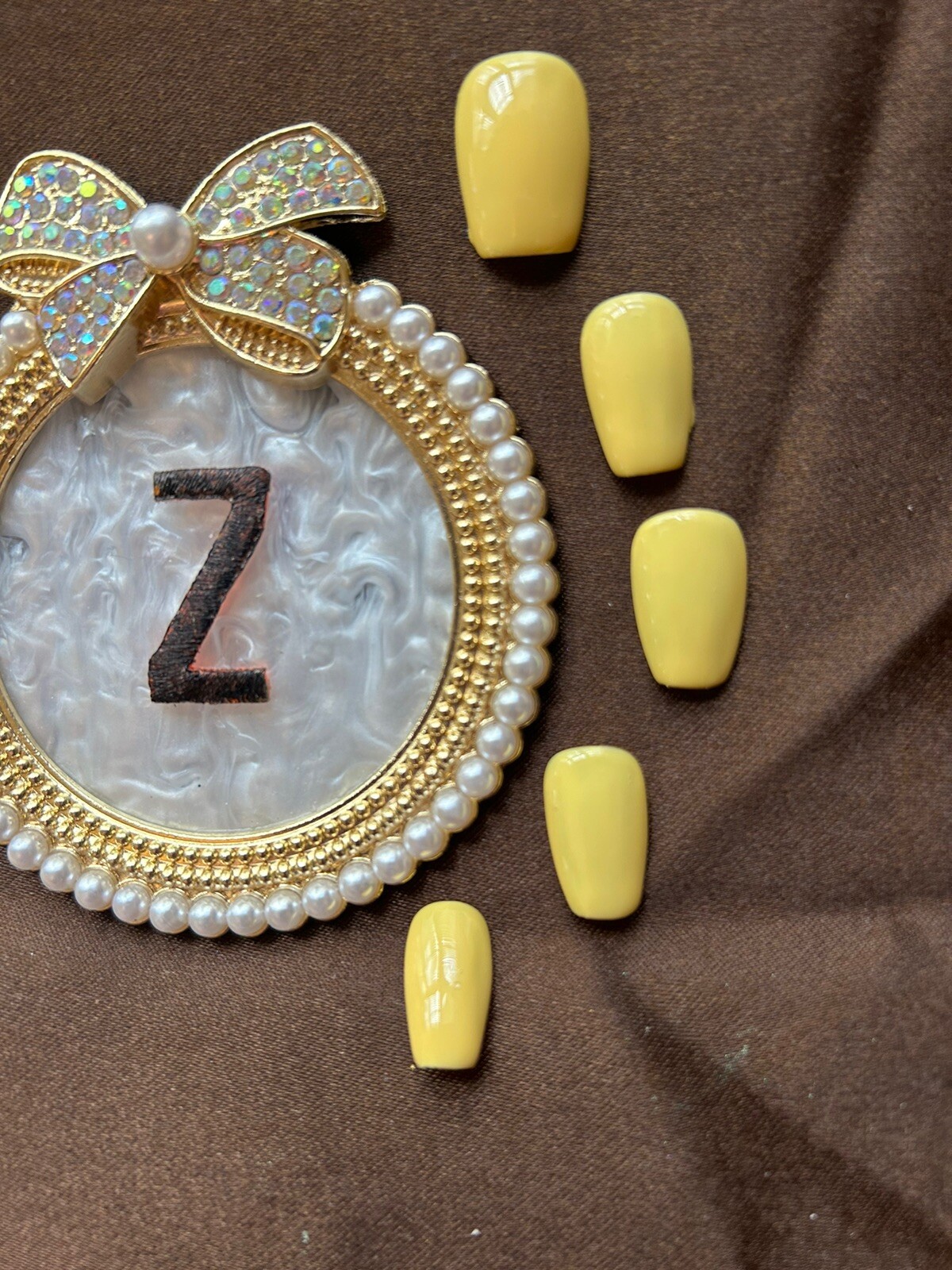 Z NAILZ! Handmade “Selena Gomez” Butter Yellow Spring Press On Nails S Coffin
