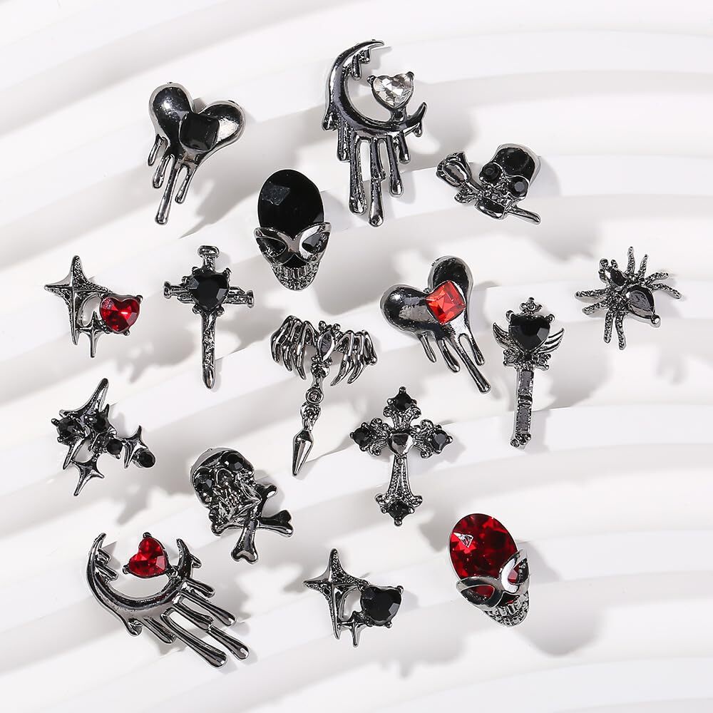 32 Pcs Halloween Nail Charms 3D Alloy Nail Art Charms Supplies for Women