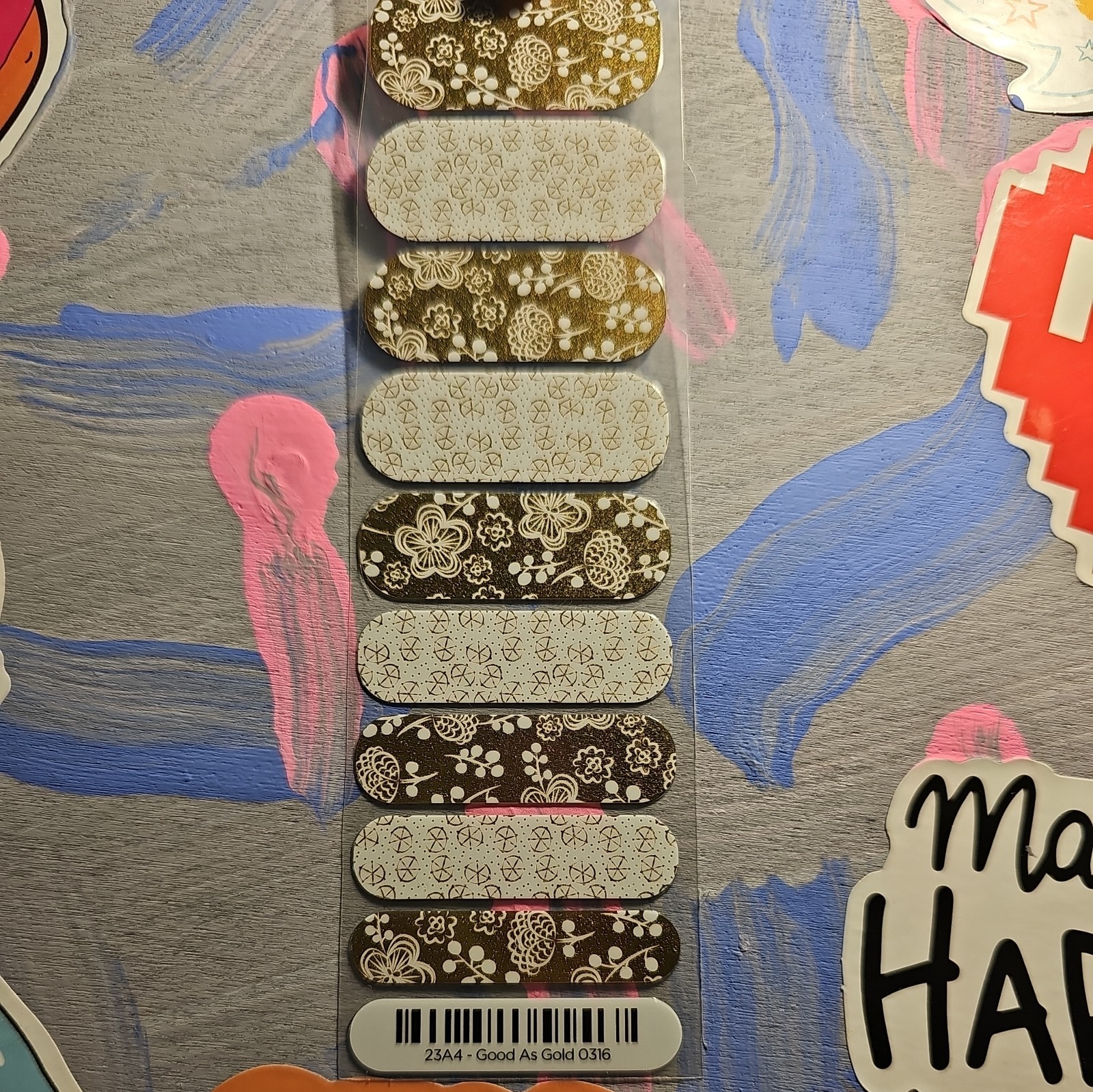 JAMBERRY HALF SHEET Nail Wraps – 23A4 – Good As GOLD 0316