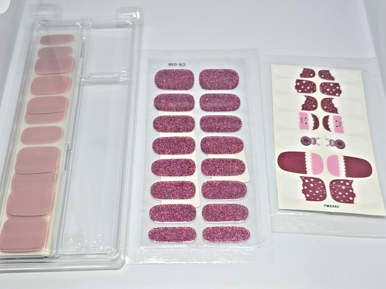 Pink Glitter Cartoon Full Wrap Nail Stickers, Self-Adhesive (Some Dashing Diva!)