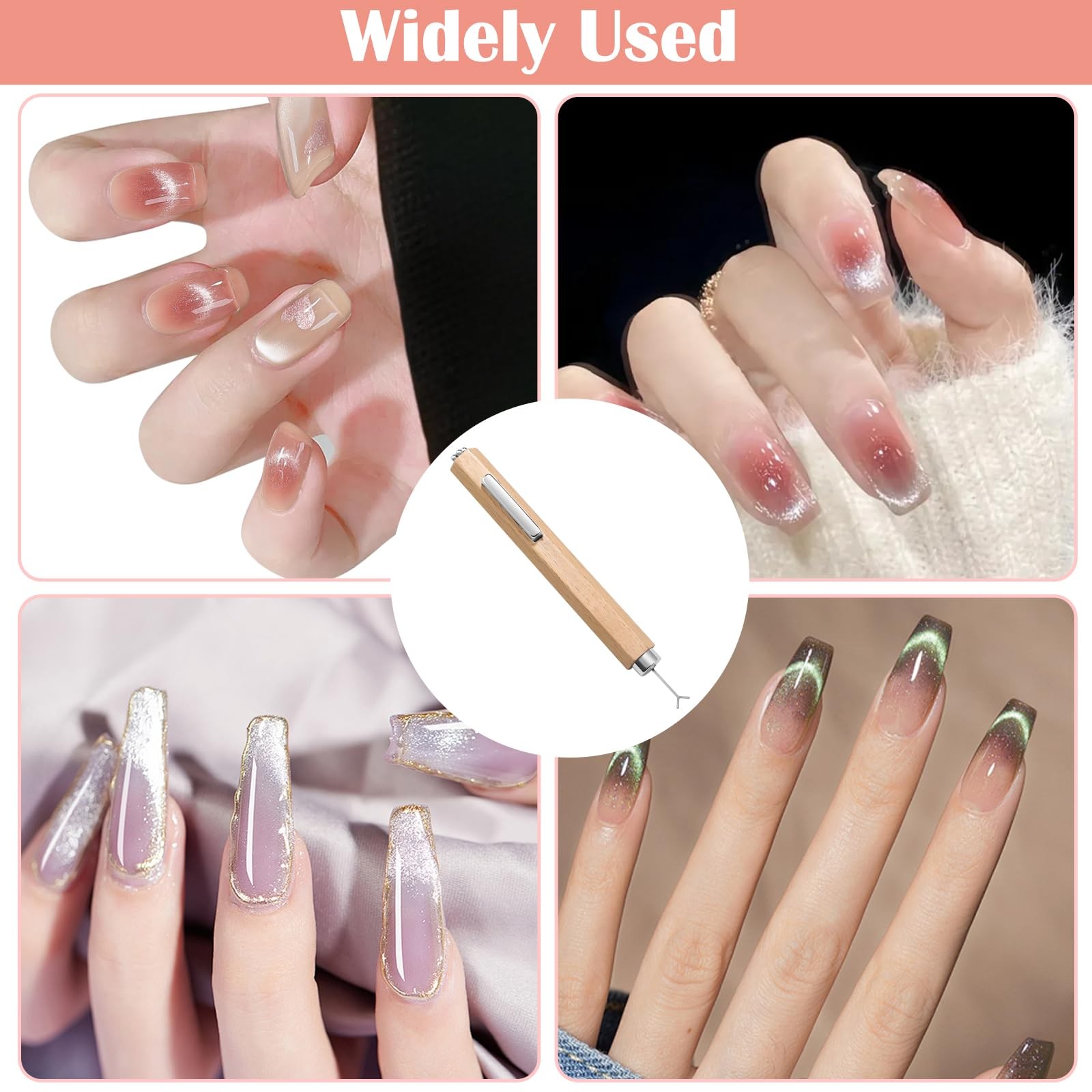 3 In 1 Cat Eye Nail Magnet Gel Nail Polish Nails Magnet for Salon Nail Art