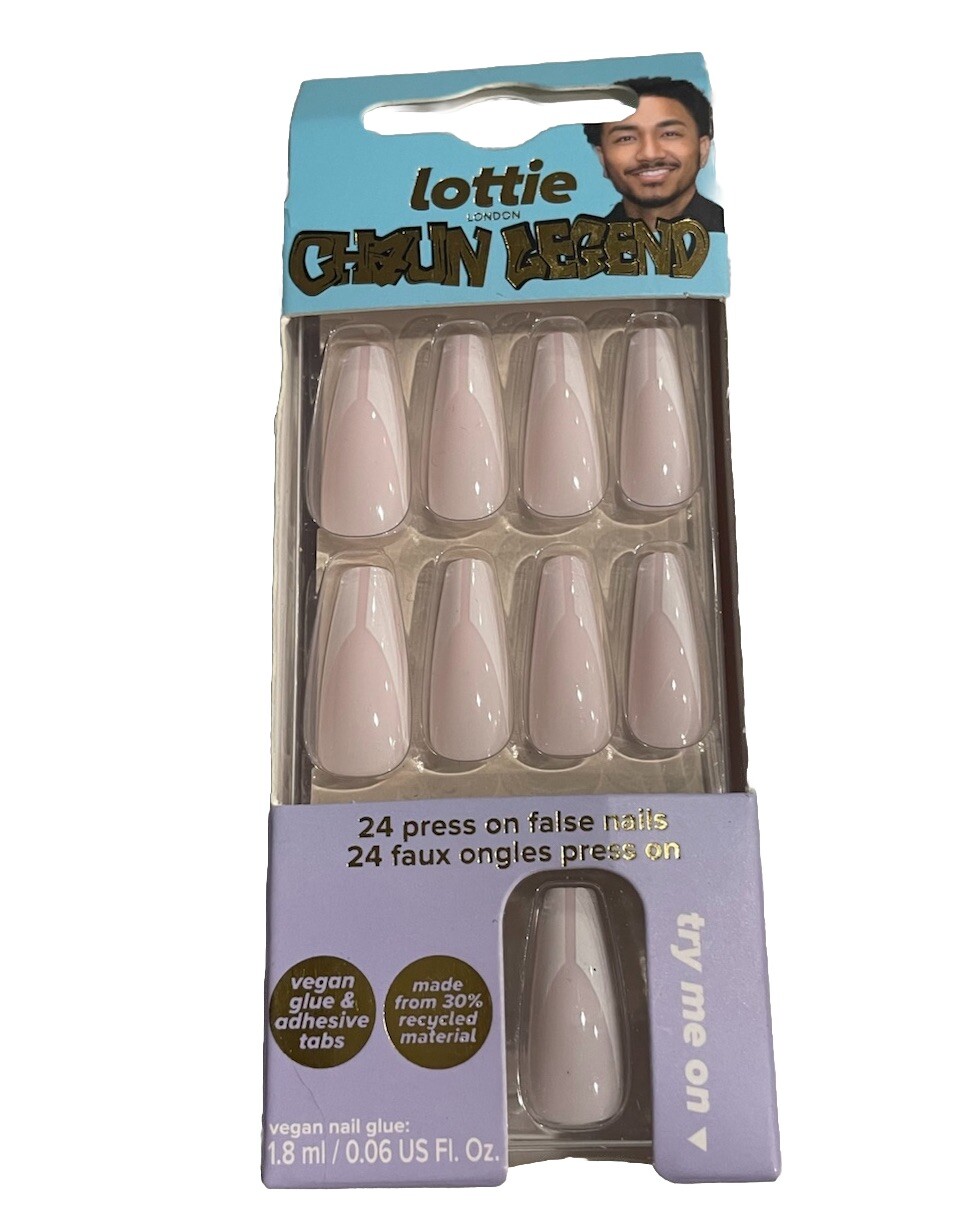 Lottie x Chaun Legend Stay Press’d french split 24 Press On Nails Vegan Glue