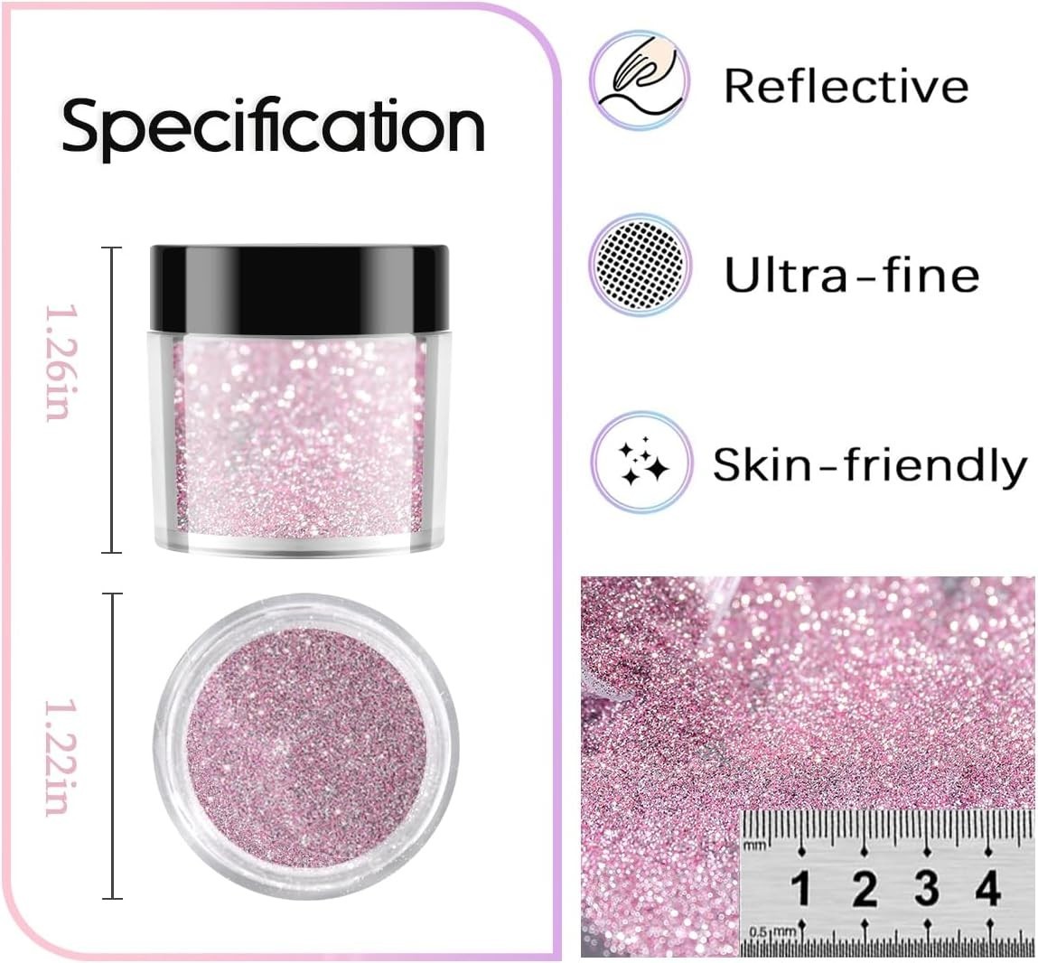 Holographic Chrome Nail Powder,6 OR 10 Colors Metallic For Women