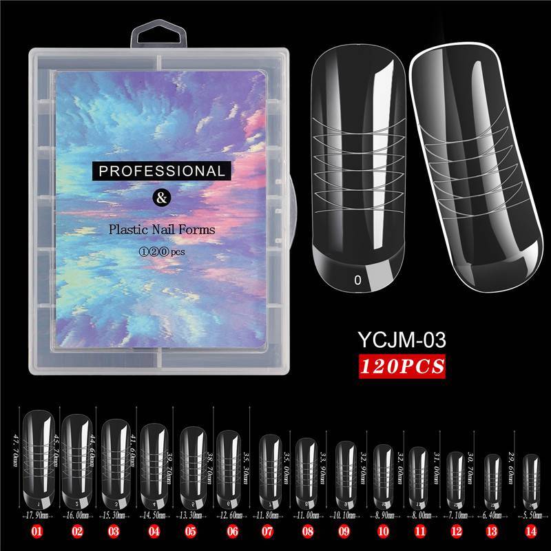 120Pcs Dual Forms Gel Mold Tips Full Cover Nail Quick Building Nail Extension