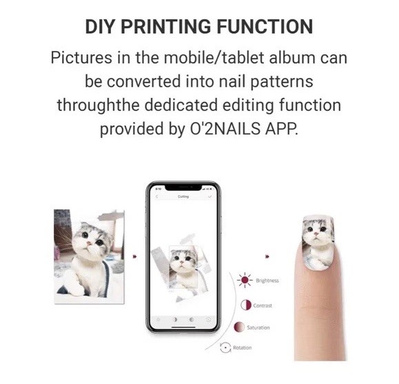O’2NAILS Portable Nail Printer Mobile APP NEW Nail Art Printing Machine Home Use