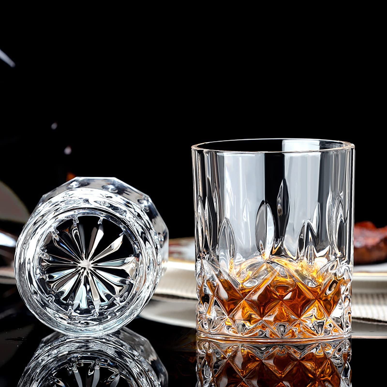 Drinking Glasses, 12 Piece Crystal Glass Cups, Mixed Glassware Set, 6 pcs Cry…