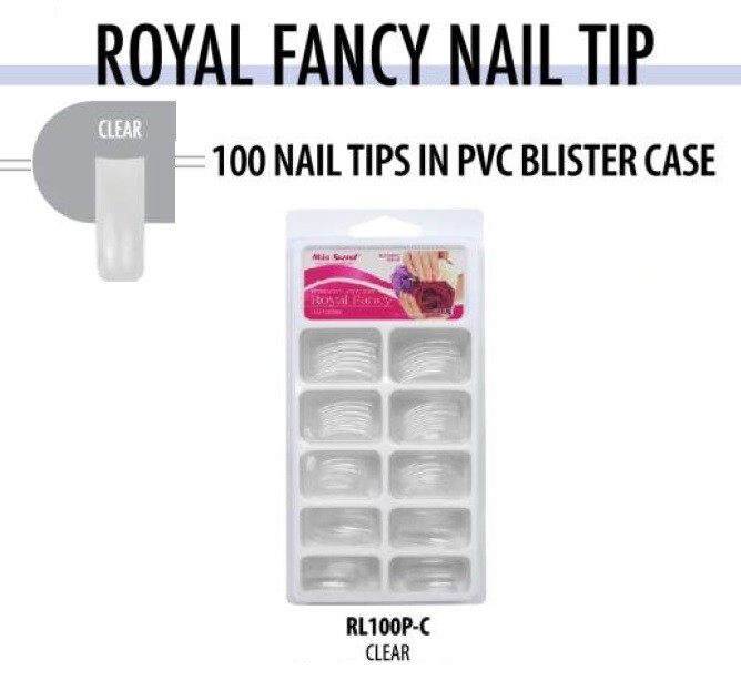 Mia Secret Professional Nail Tips – Royal Fancy PVC Blister Pack – CLEAR