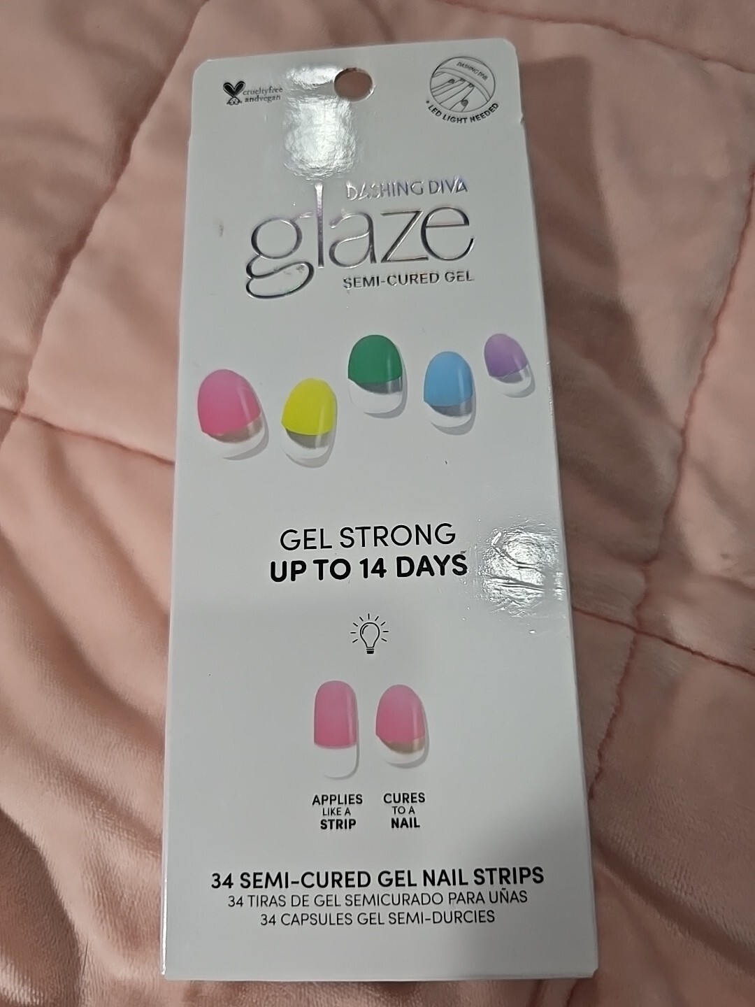 Dashing Diva Glaze CANDY VILLAGE Nail Strips French Multicolored Gumdrop Look