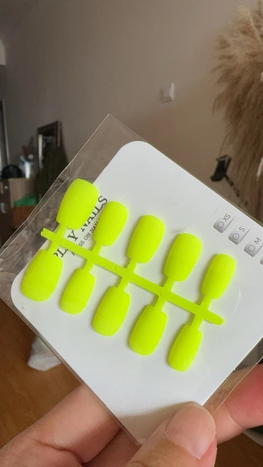 Neon Yellow Press-On Nails Matte Finish Short Square Nail Tips XS S M