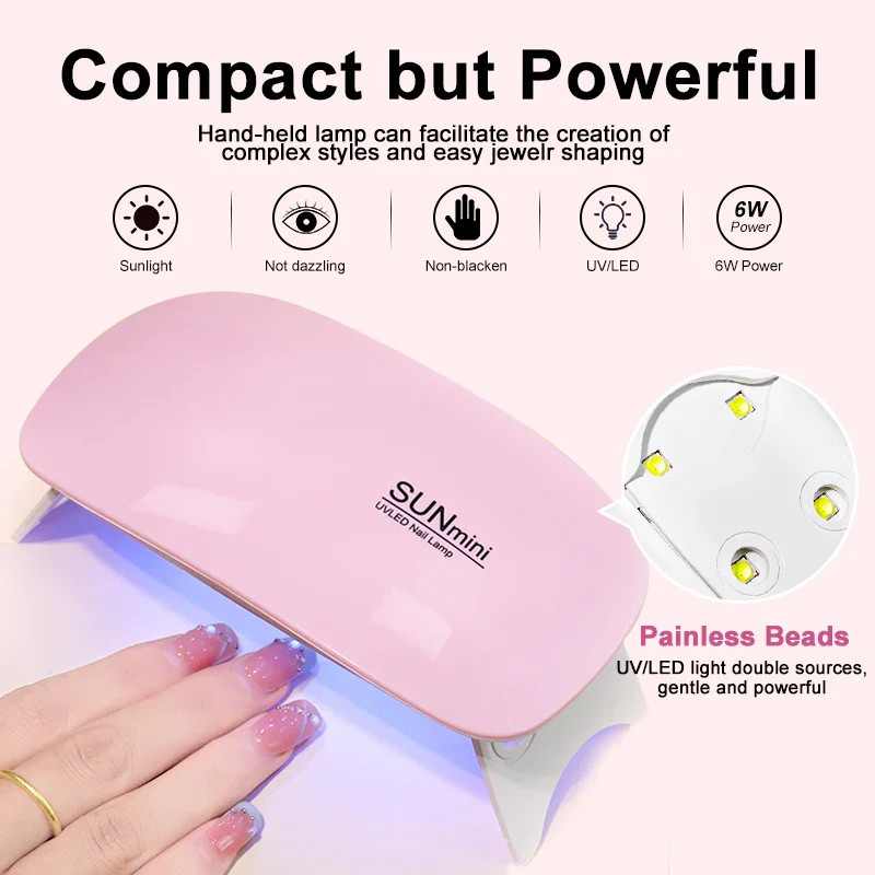 Complete Acrylic Nail Art Kit with UV LED Light