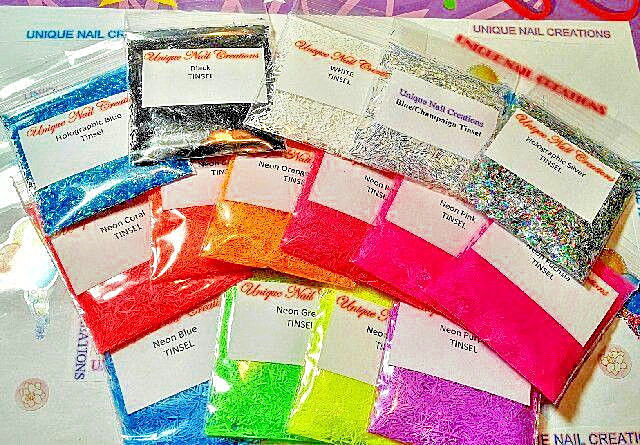TINSEL~NEW COLORS ADDED~U CHOOSE~Nail•Acrylic•Gel•Body Art•Face•Festival•Crafts
