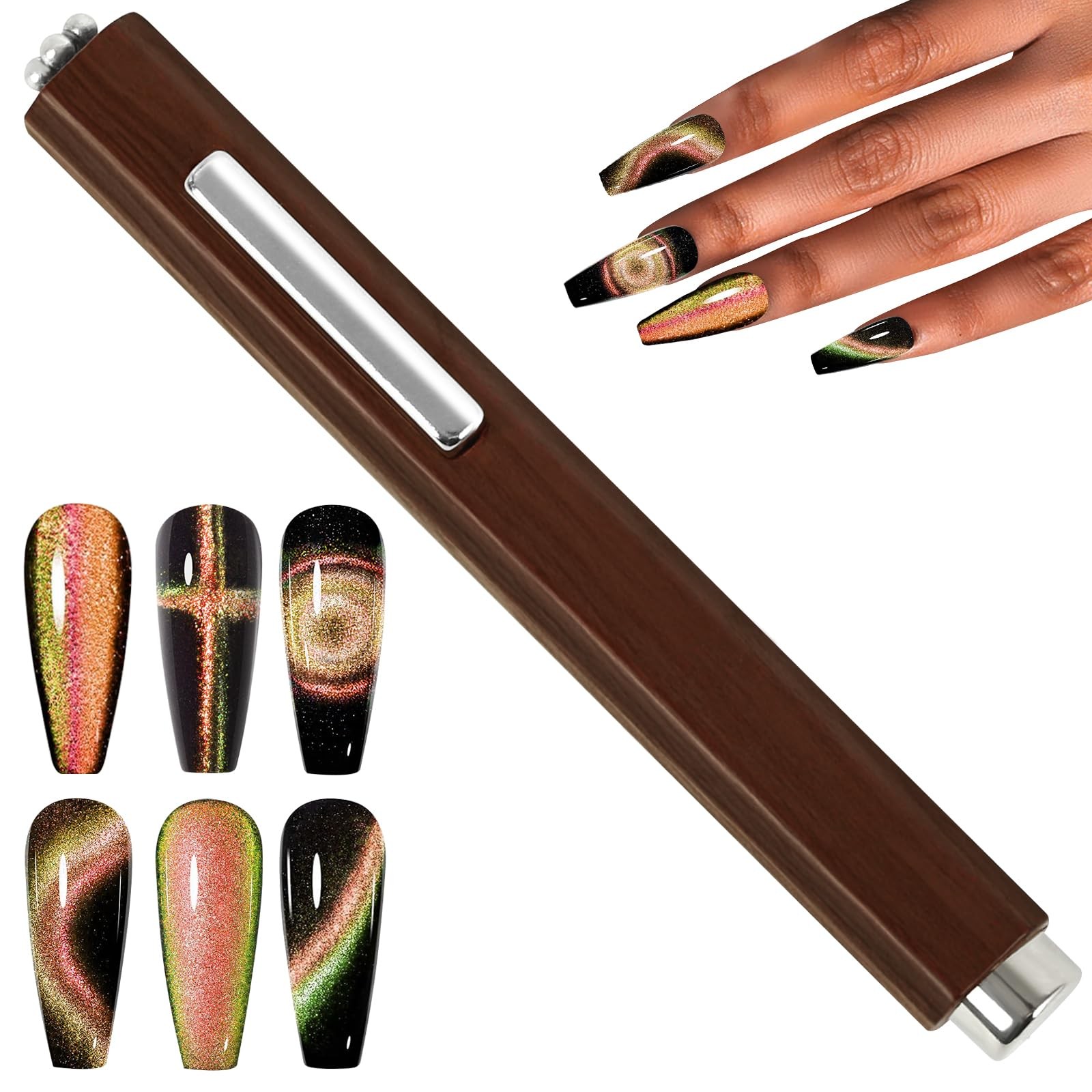 3 In 1 Nail Magnet, Multifunctional Cat Eye Gel Polish Magnet with…