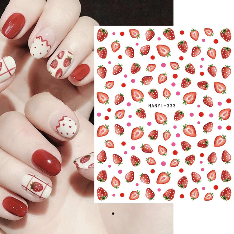 Nail Art Decals Summer Daisy Fruits White Florals Petals Flowers