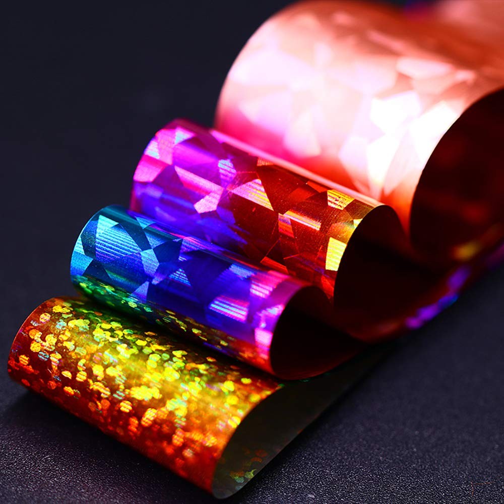 40 Rolls Starry Sky Nail Foil Adhesive Transfer 40 Count (Pack of 4), A