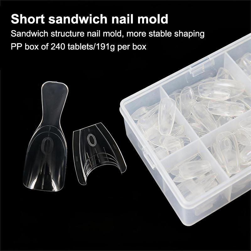 Original Sandwich Nails Dual Forms – 60Pcs Nail Mold For Quick Nail Salon Use