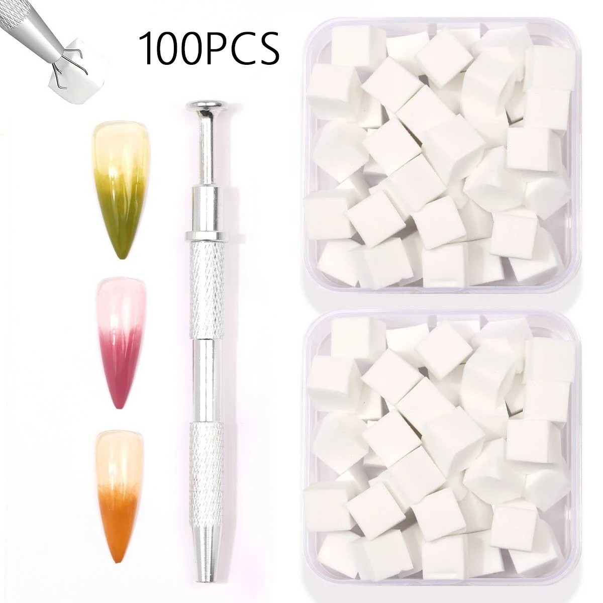 Gradient Nail Art Tool – 200PCS Sponge for Color Fade Manicure – Soft Sponges