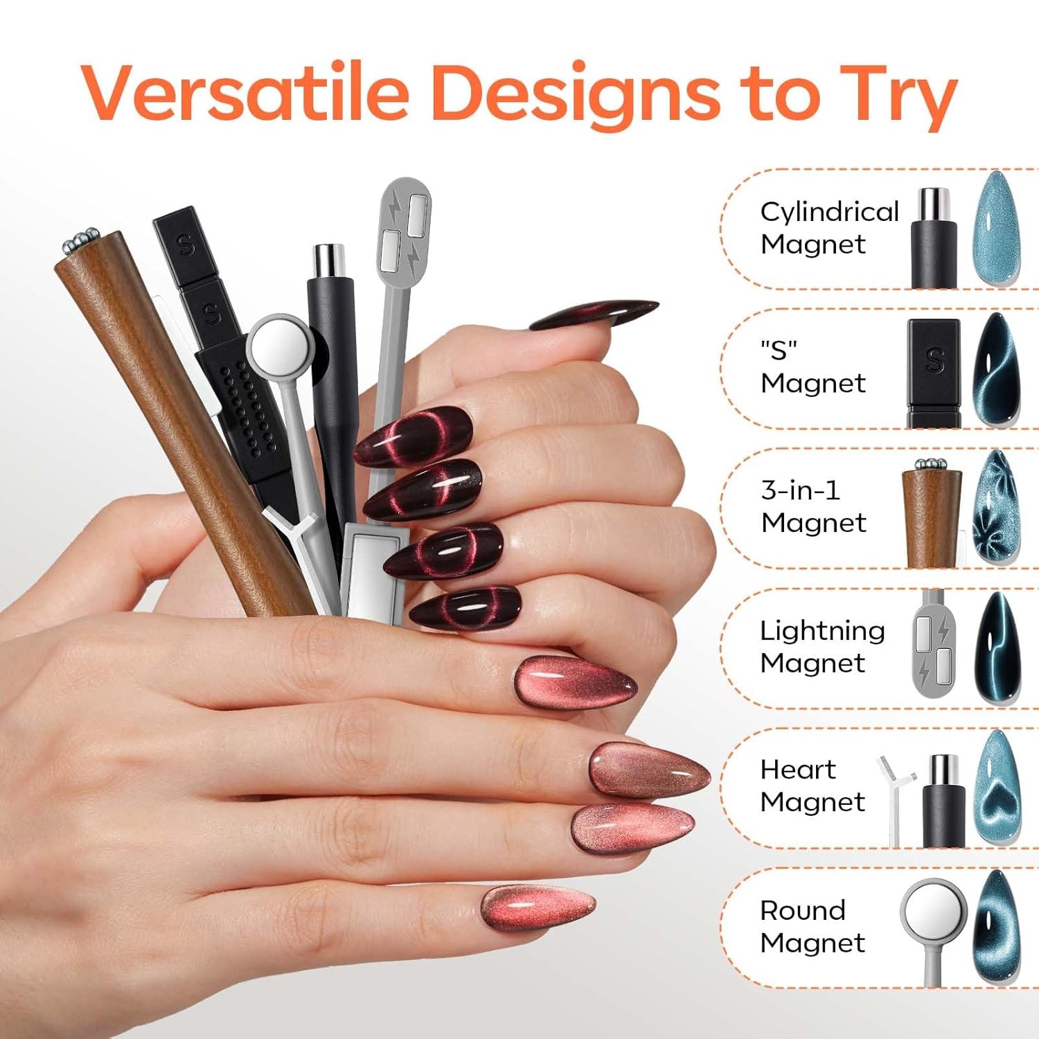 Cat Eye Magnet Nail Art Tools Kit A1 Brown Gel Polish Magnet Nail Art Kit
