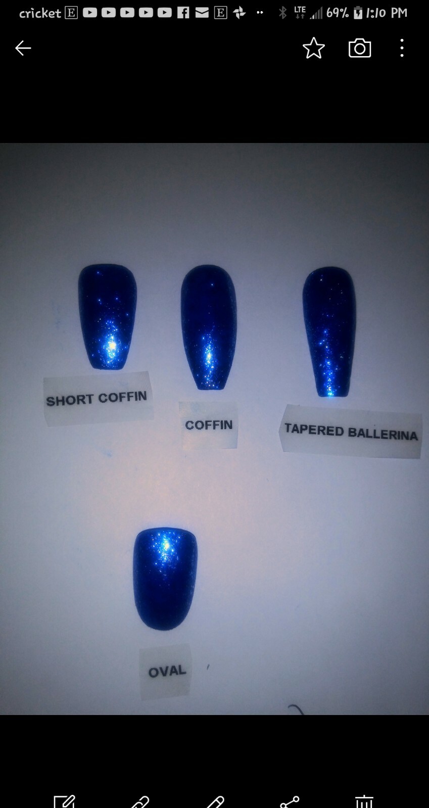 Neon Rainbow ombre bling nails w/ crystals Gel Press On jelly nails full set