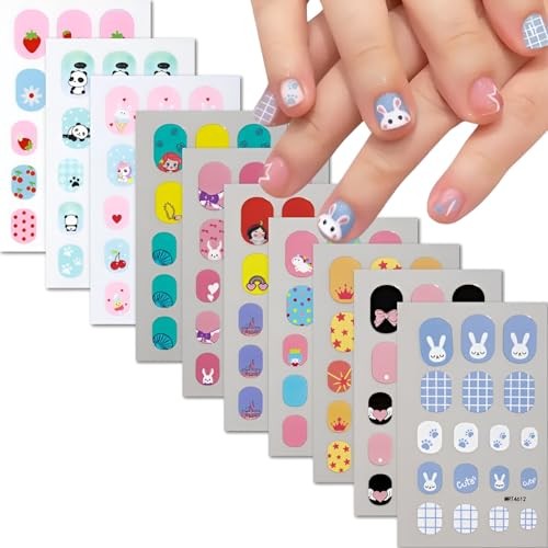 10 Sheets Colorful Kid Nail Stickers 3D Self-Adhesive Nail Art Colorful 1