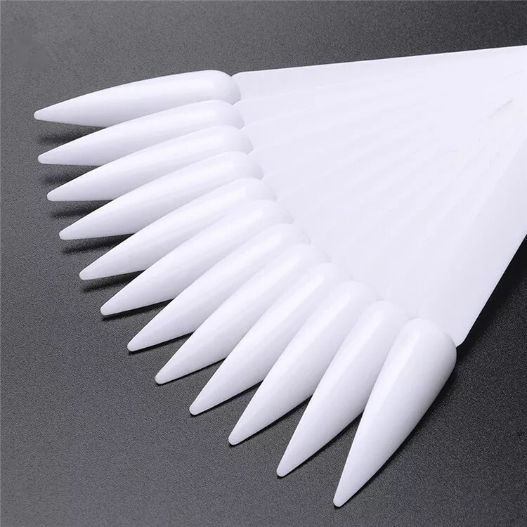 Tips Stiletto Para Diseño O Practica Natural, Clear Y White 40 Pc Ea Color