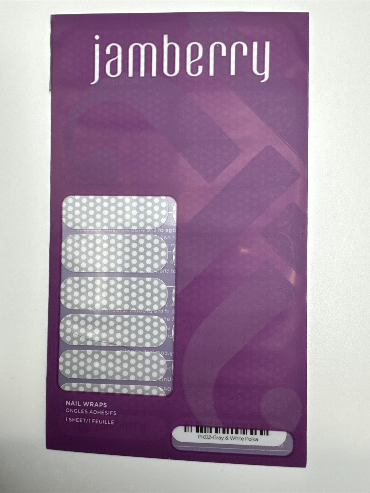 Jamberry Nail Wraps Gray & White Polka Full Sheet (polka Dots)
