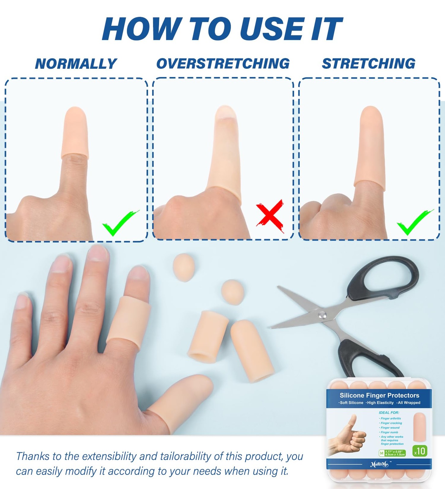 Gel Finger Cots Protectors, Silicone Fingers Covers Bandages Caps Sleeves for…
