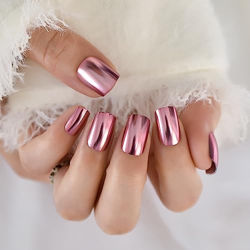 Pink Metal Mirror – Pink Nails – Glossy Reflective – Cool