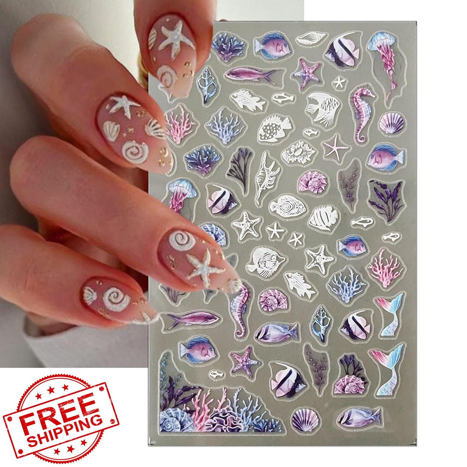 IDDFEVE Palm Tree Beach Nail Stickers