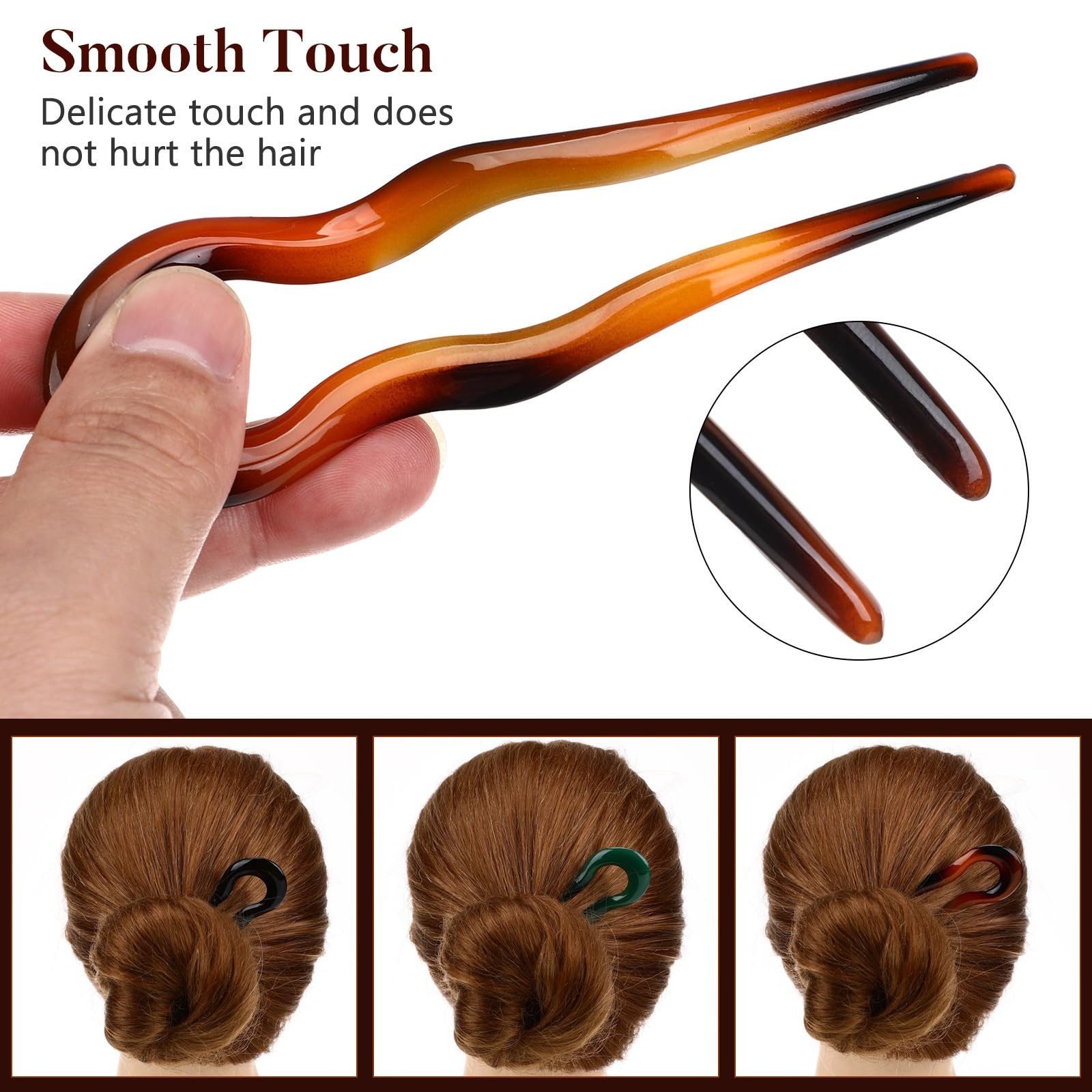 LALAFINA 3pcs French Hair Pin U Shaped Hairpin 1 Count (Pack of 1), style 1