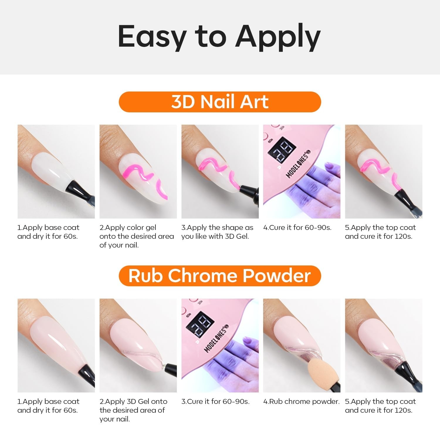 15g Easy Squeeze 3D Nail Gel – UV Light Cured for Stunning Long-Lasting Designs