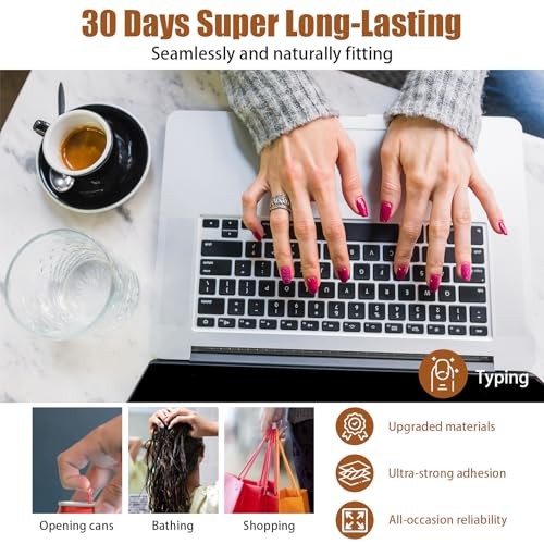 Ymapinc 600PCS Ultra-Thin Nail Adhesive Tabs, 3 Sizes Waterproof Breathable