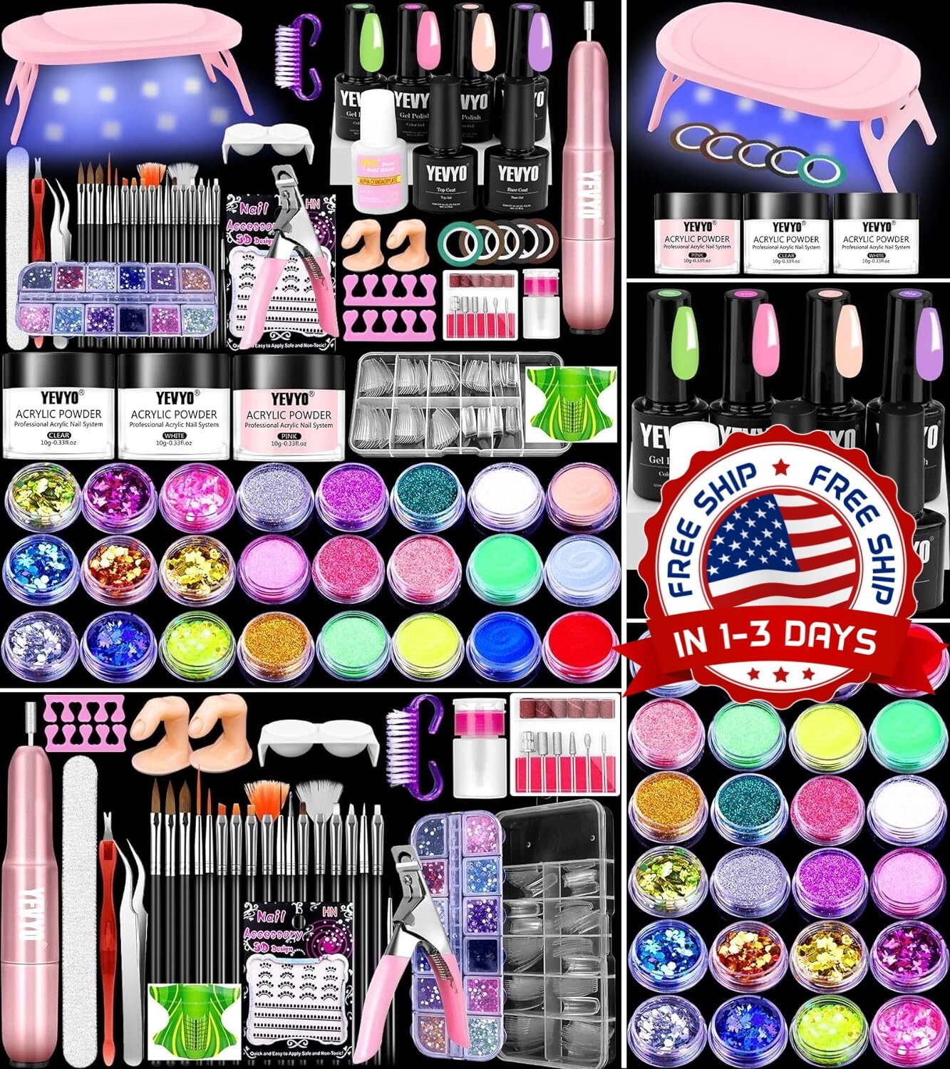 Kit De Unas Acrilicas Completo Manicura Uñas De Colores Una Postizas Uñas Acríli