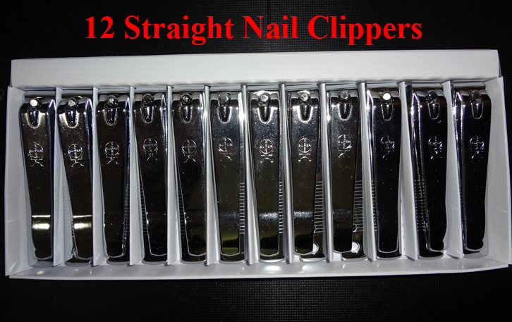 12pc Straight Edge Nail Clipper Finger Toe Cutter Trimmer Stainless Steel Korea